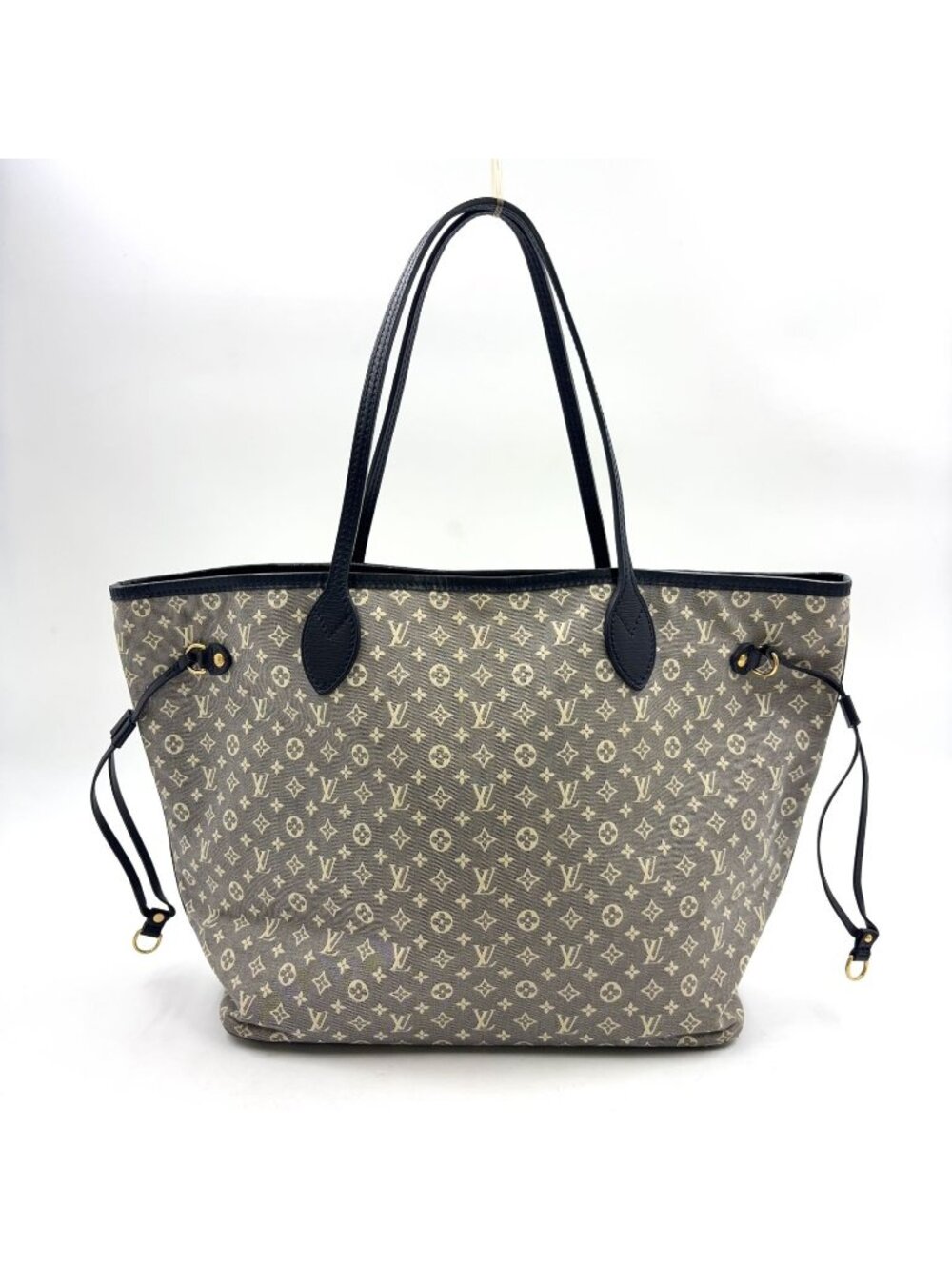 Louis Vuitton Neverfull MM Monogram Idylle Leather Canvas Gray Black Tote Bag